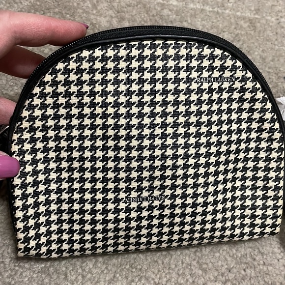 Ralph, Lauren, Black and ivory cosmetic bag with loops lightly used - Picture 5 of 7